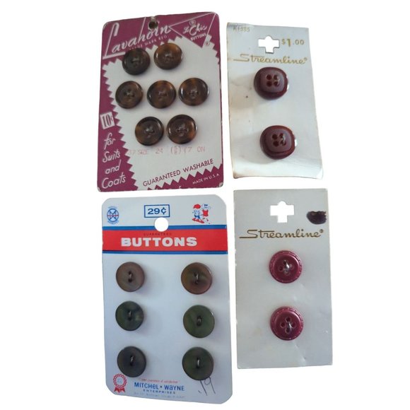 Lot of 17 Various Style Vintage New Brown Round 5/8"D Buttons Shirts Blouses - Picture 1 of 6